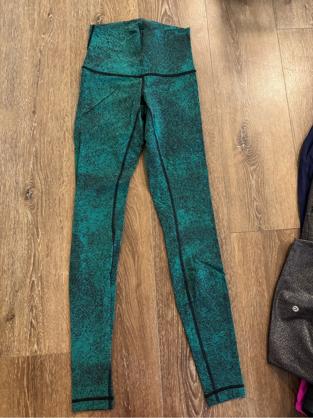 lululemon athletica Teal Black Speckled High-Rise Leggings